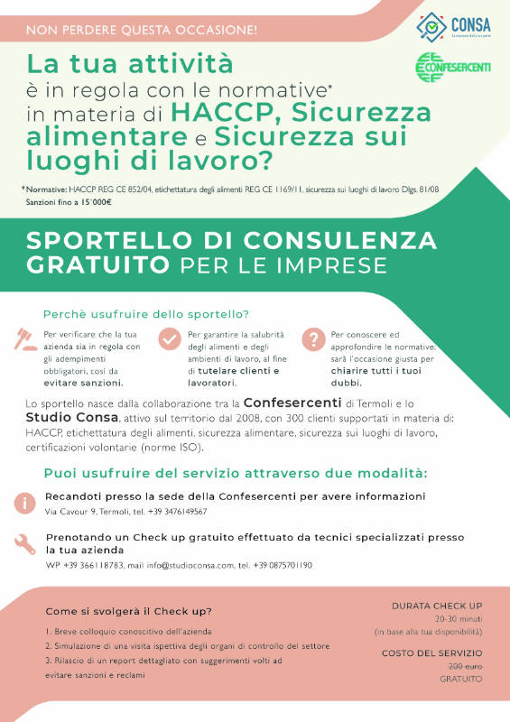 sportello confesercenti