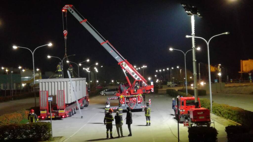 container ospedale san timoteo vigili del fuoco