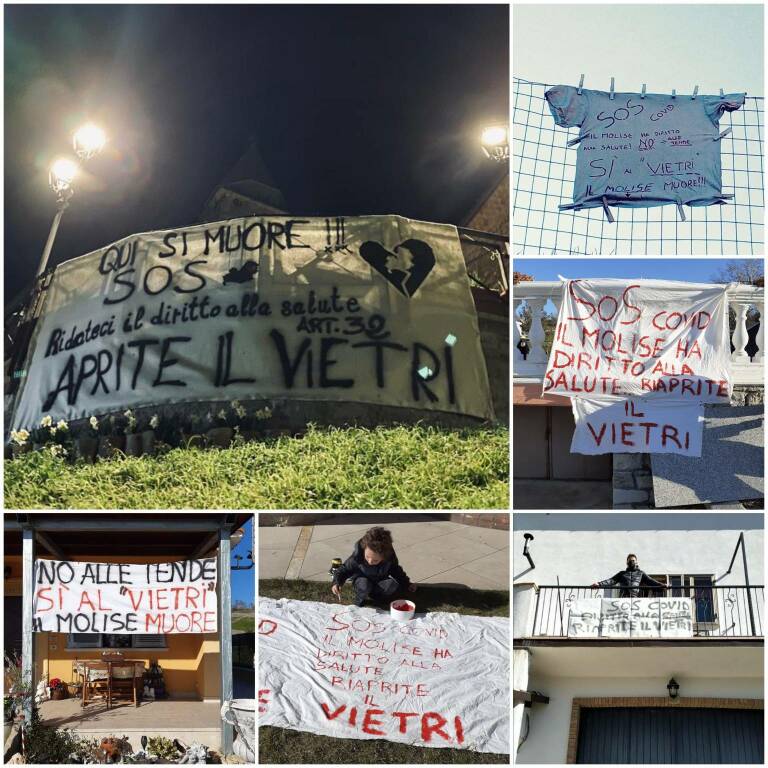 Striscioni protesta sanità