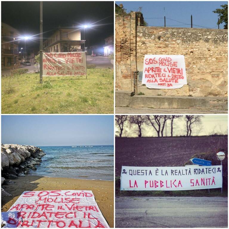 Striscioni protesta sanità