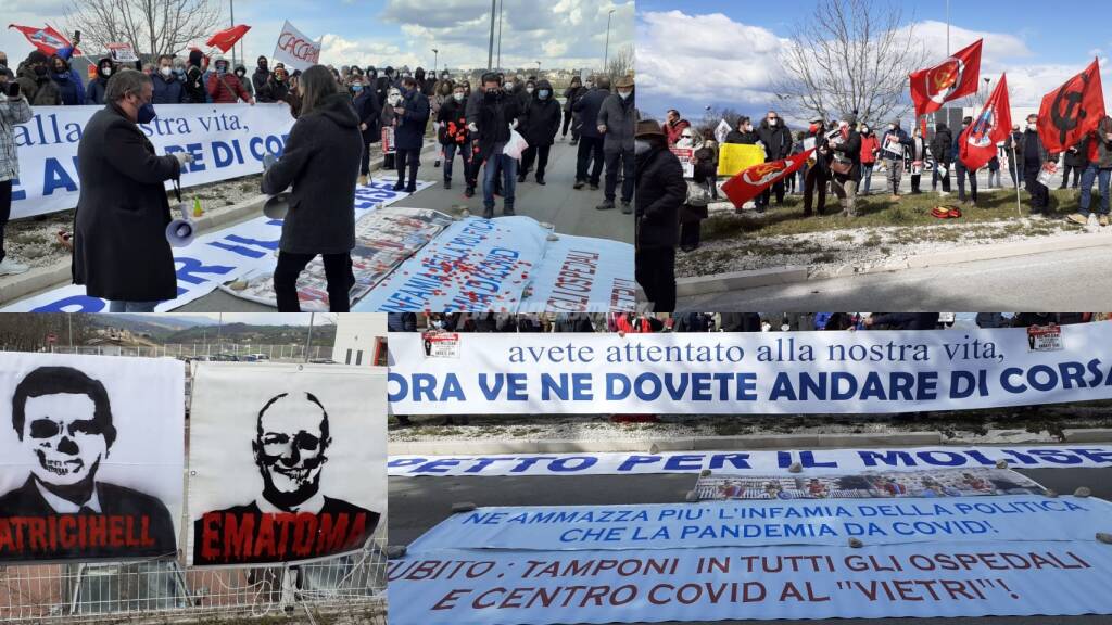 Protesta sanità consiglio regionale