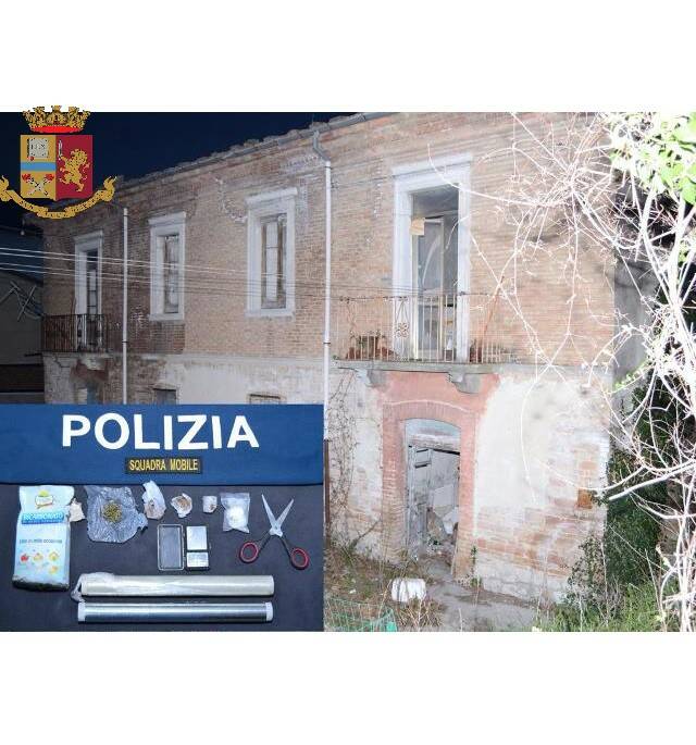 squadra mobile Campobasso arresto droga edificio via Piave centrale spaccio