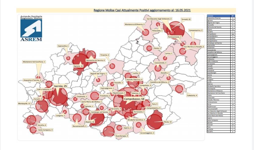 mappa contagi 16 maggio