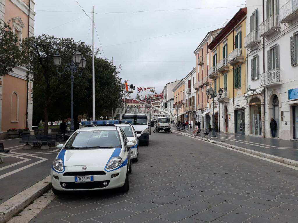 Luminarie Campobasso vigili urbani 