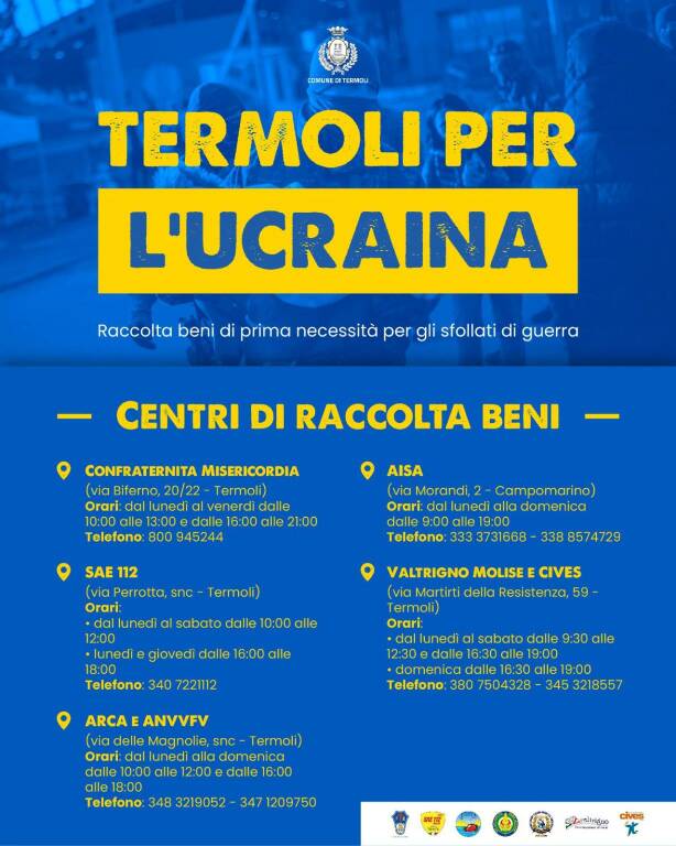 termoli per ucraina raccolta centri