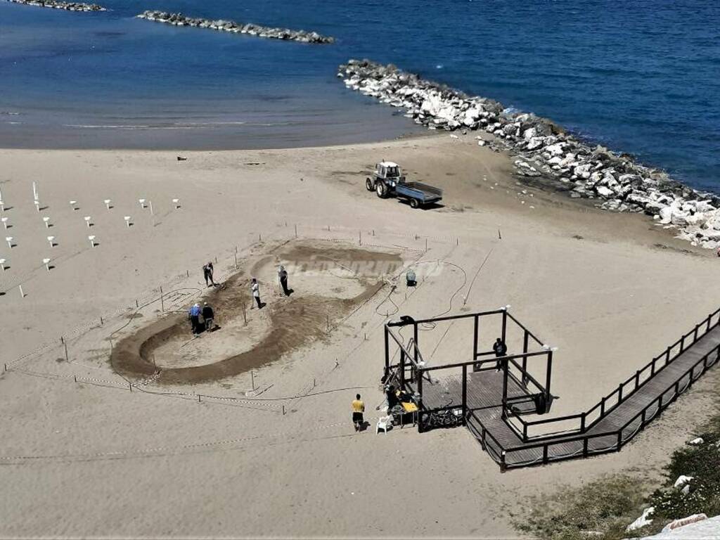 impronta disegno sabbia spiaggia