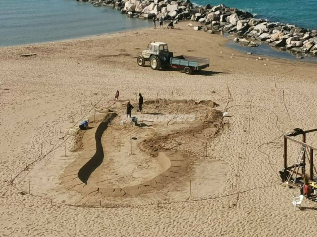 impronta disegno sabbia spiaggia