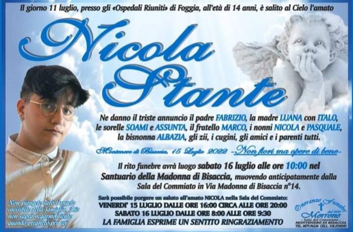 Funerali Nicola stante