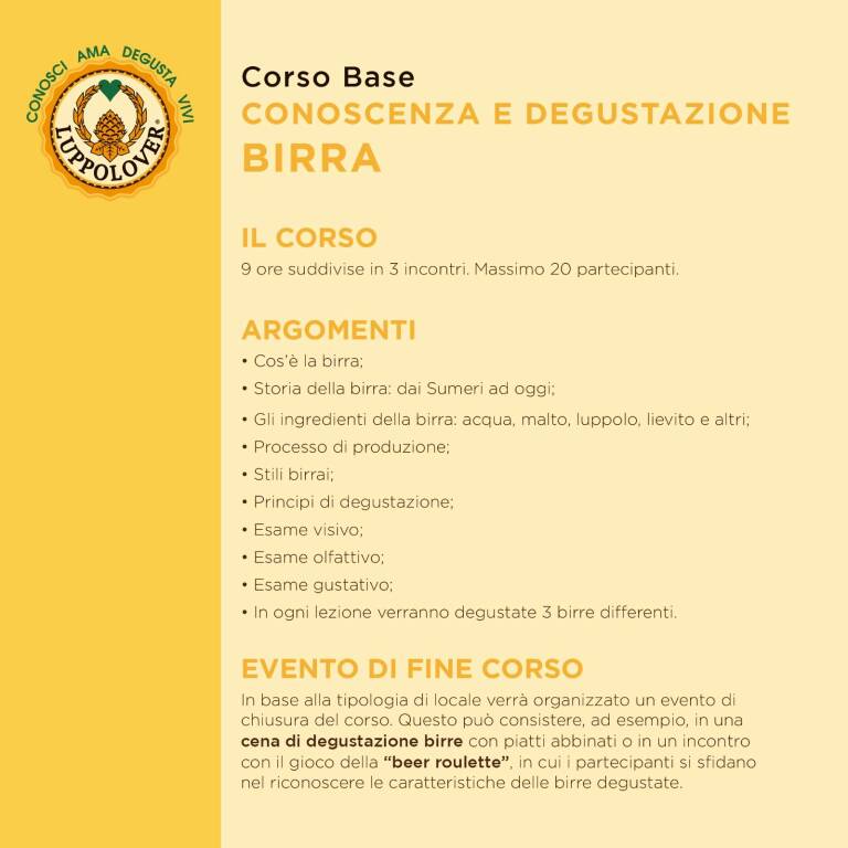 Corso birra Pulcherio La Quercia