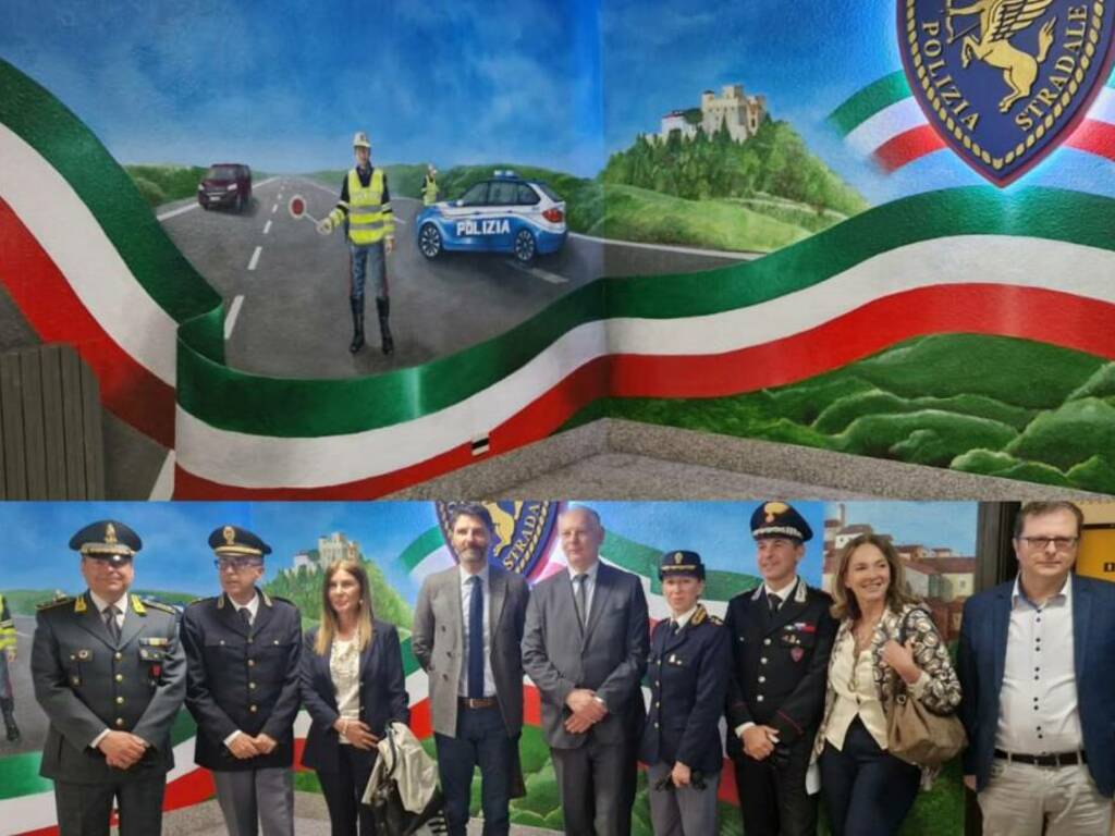 Murale polizia stradale liceo artistico